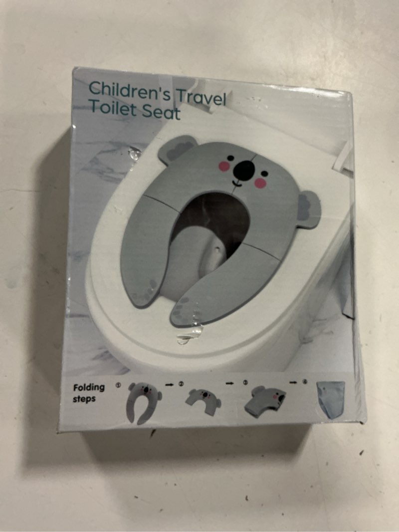 Condition photo showing New/Like New for maliton foldable travel potty training seat for toddlers, pink bear | portable potty seat for toddler & kids, non-slip potty training toilet seat cover for boys girls, includes free travel bag