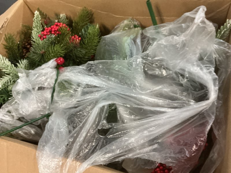 Condition photo showing Good Condition for Liliful 2 Sets Outdoor Christmas Urn Filler 18 Inch Lighted Artificial Christmas Tree, Battery Operated Pre Lit Artificial Light up Planter Filler Lighted Xmas Trees with LED Lights Timer 2 Classic
