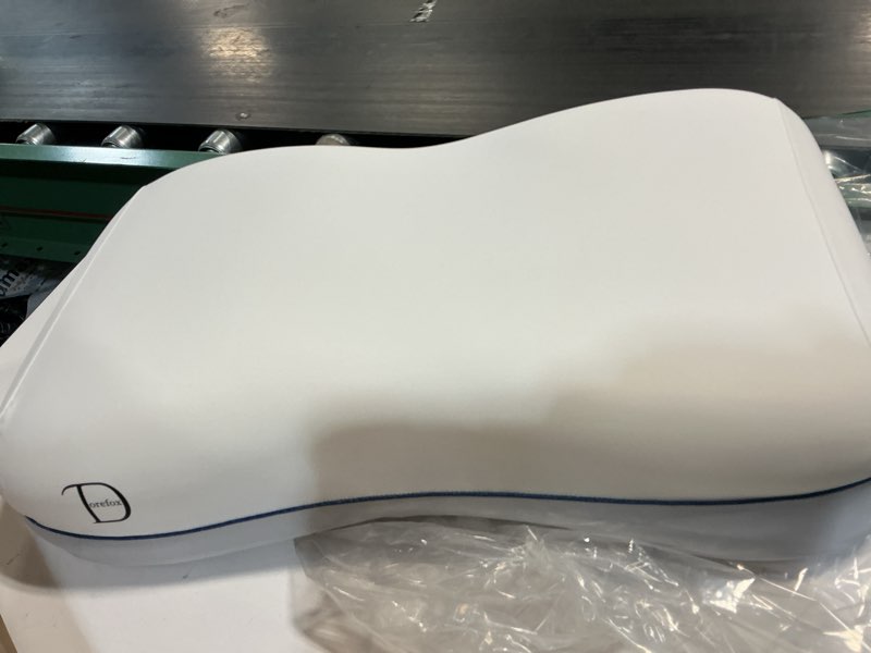 Condition photo showing Good Condition for cervical neck pillow for neck & shoulder support, adjustable memory foam pillow with customizable height and firmness, ergonomic pillow for side, back?stomach and combination sleepers white