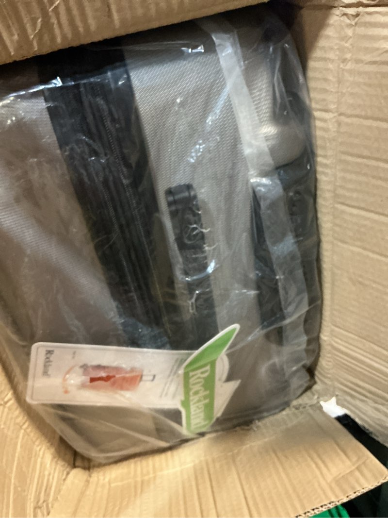 Condition photo showing New/Like New for rockland melbourne hardside expandable spinner wheel luggage, checked large 28", silver silver checked large 28"