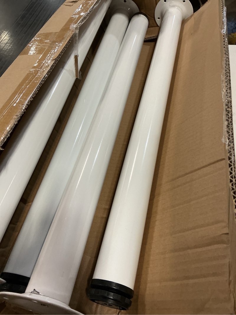 Condition photo showing Good Condition for QLLY 28 inch Adjustable Tall Metal Desk Legs, Office Table Furniture Leg Set, Set of 4 (White) 28 inch White