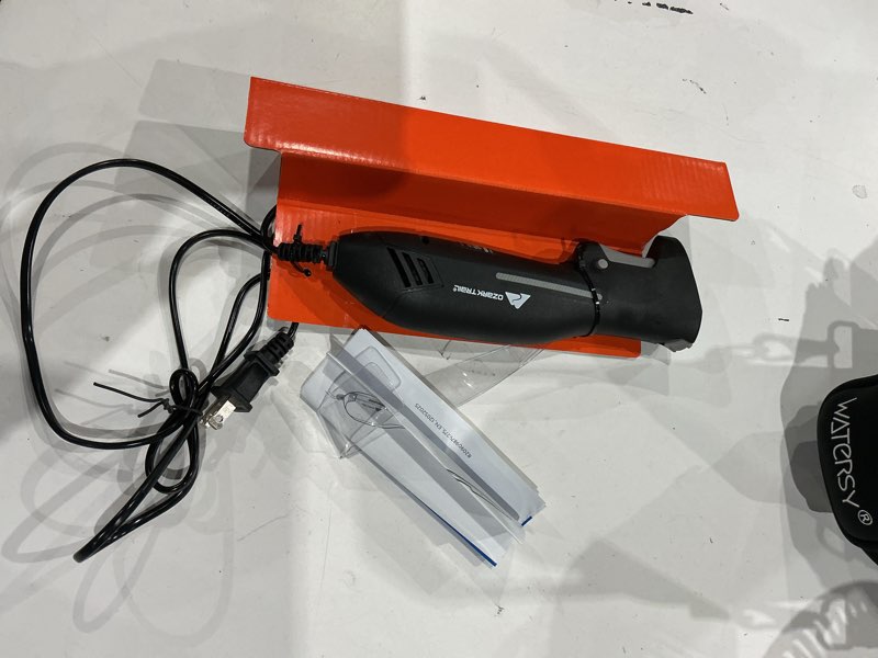 Condition photo showing As Is for ozark trail electric fillet knife – 8” stainless steel blade with powerful motor
