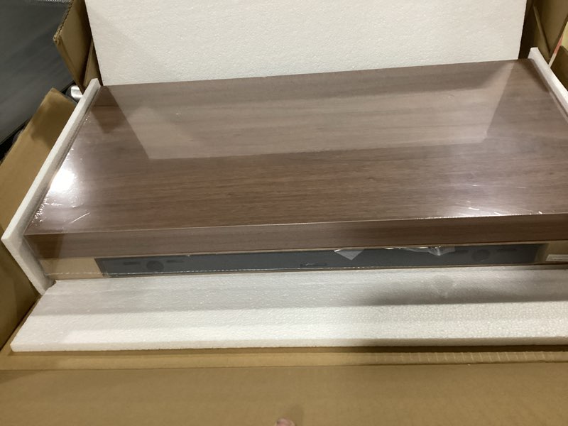 Condition photo showing New/Like New for fun memories floating shelves - 2 pack 12 inch deep rustic wooden wall shelves - extra deeper & thicker wall mounted storage shelf for living room, kitchen, farmhouse - 24" w x 12" d x 1.5" h - walnut walnut 24"w x 12"d - 2p