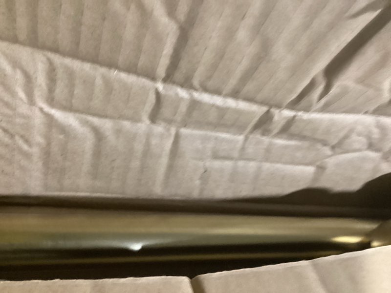 Condition photo showing Good Condition for warm gold corner window curtain rods with aluminum end cap finials and brackets,1 inch diameter bay window curtain rods,2 sided 36-72 inch adjustable drapery rod 36-72"&36-72"(2 sided) warm gold
