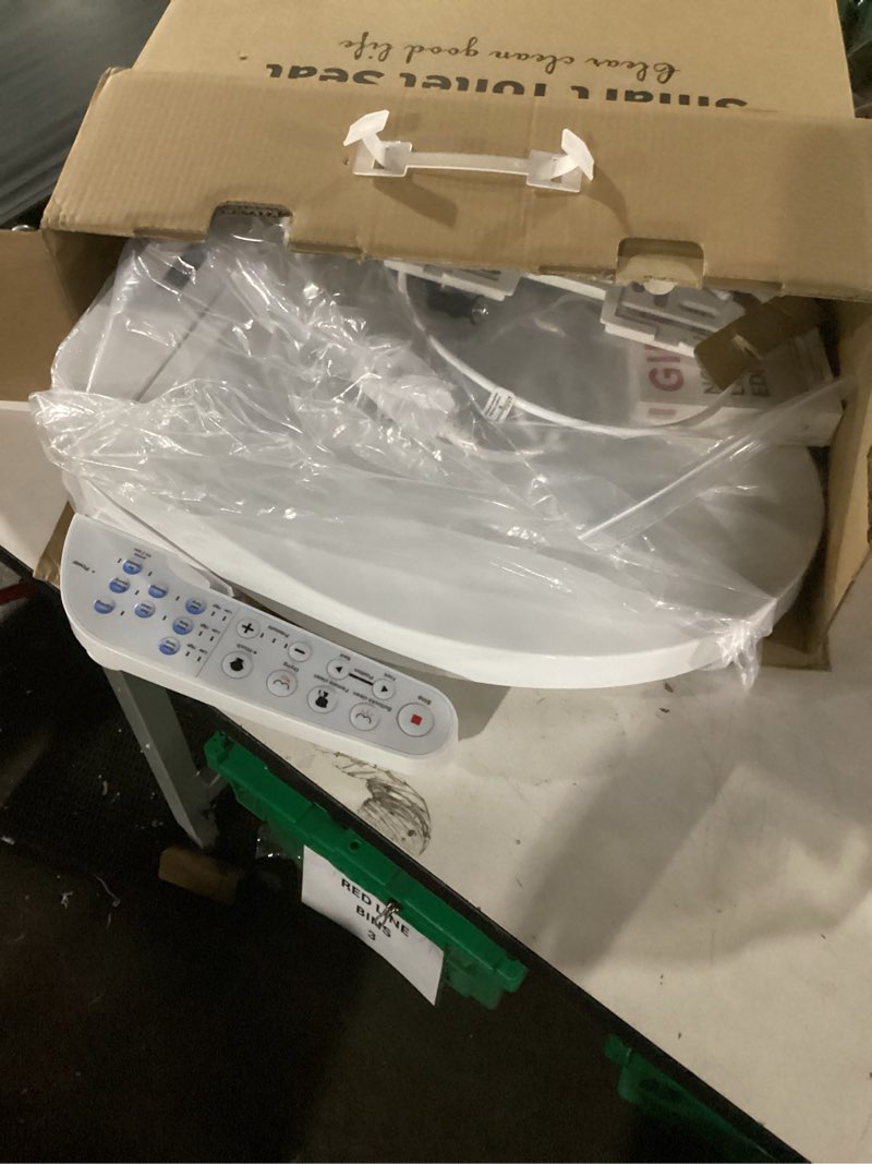 Condition photo showing New/Like New for KERDE P30B Bidet Toilet Seat - Dual Control (Side Panel & Remote), Warm Water Wash, Heated Seat, Warm Air Dryer, LED Night Light,Existing Toilets Electric Bidet Elongated Electronic Heated Smart Minimalist
