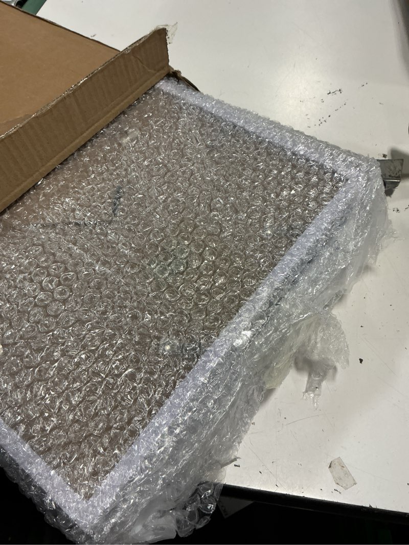 Condition photo showing As Is for upsimples 11x14 picture frame set of 3, made of high definition glass for 8x10 with mat or 11x14 without mat, wall and tabletop display photo frames, white white 11x14