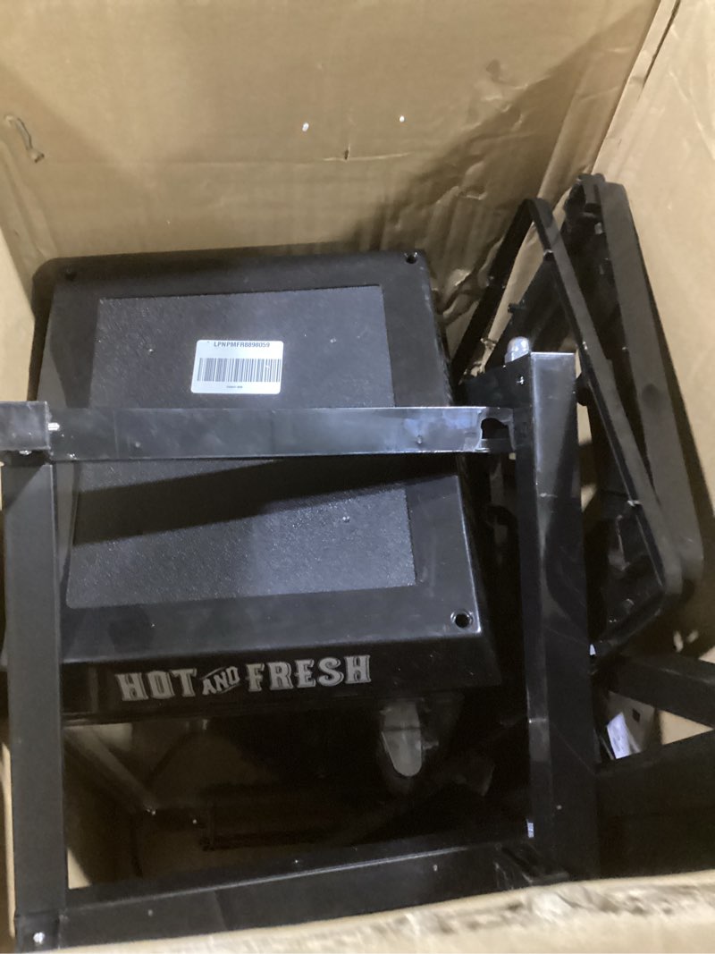 Condition photo showing As Is for nostalgia popcorn maker machine - professional cart with 2.5 oz kettle makes up to 10 cups - vintage popcorn machine movie theater style - black black 2.5 oz vintage