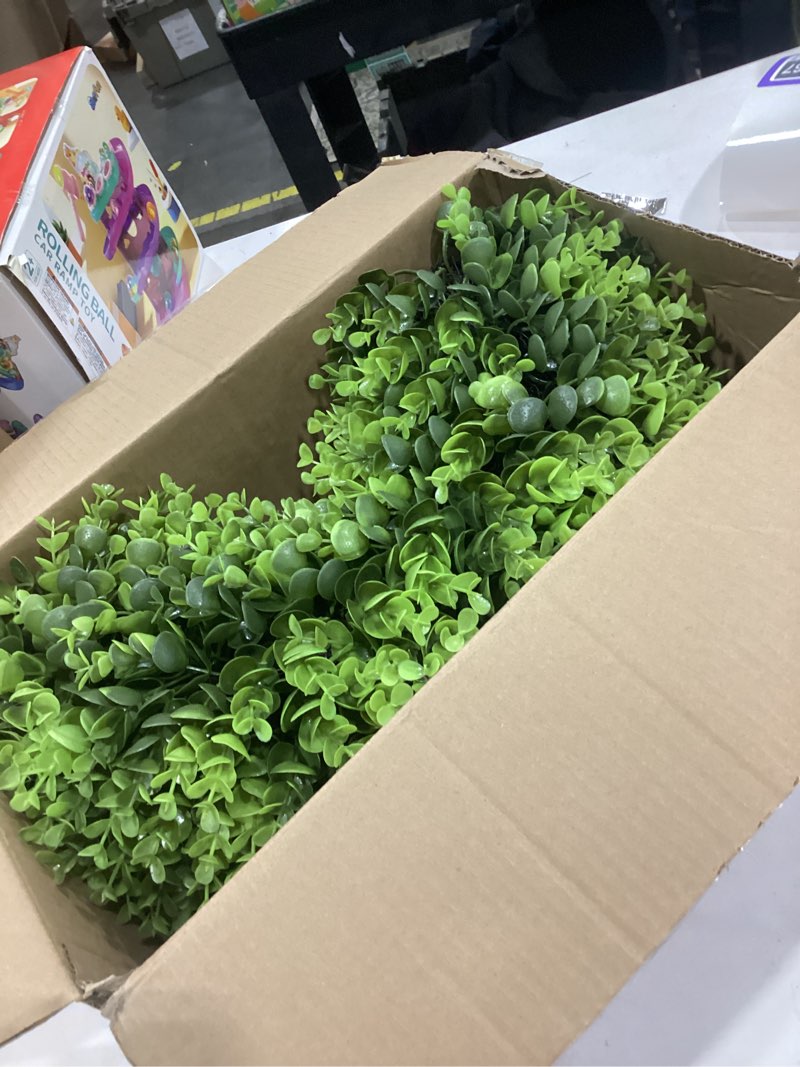 Condition photo showing New/Like New for 20 Inch Boxwood Front Door Wreaths, Spring and Summer Outdoor Wreath for Front Door, All Seasons Artificial Green Wreath for Farmhouse Wedding Porch Wall St Patricks Day Indoor Decorations