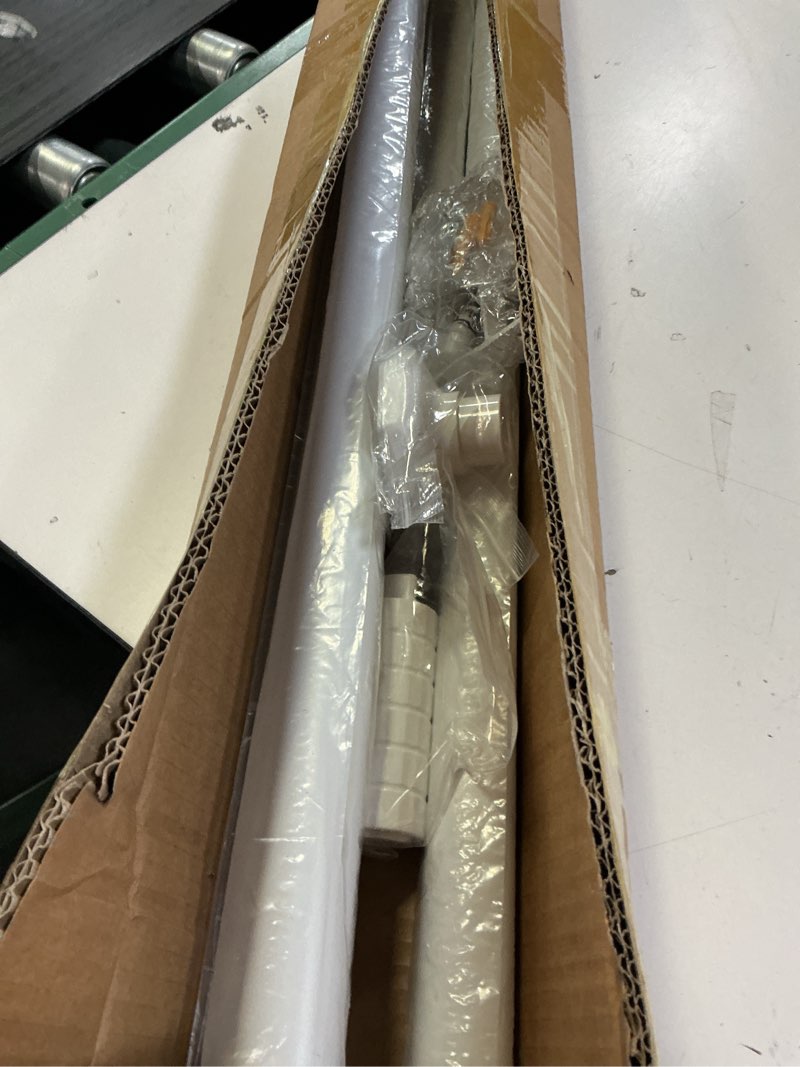 Condition photo showing Good Condition for ZYKOR Tension Curtain Rod 51-168 In (4-14Ft), No Drill Outdoor Curtain Rods for Patio, Shower Curtain Rod for Bathroom Renter Friendly, Heavy Duty Tension Rod for Window, Never Rust, White 51-168 Inches White