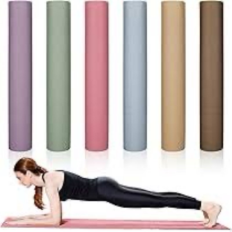 Timgle 1 Pack Yoga Mats Bulk 68 x 24 Inches Non Slip Exercise Yoga Mat 4 mm Thick Gym Assorted Colors for Fitness Stretching Home Workout and Studio