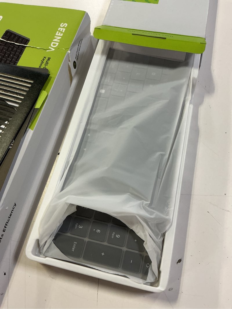 Condition photo showing Good Condition for seenda wireless bluetooth keyboard and mouse combo, skm64-3 rechargeable slim quiet keyboard mouse, 3 multi-device connection, compatible for windows, mac, macbook, ipad, tablet, black gray