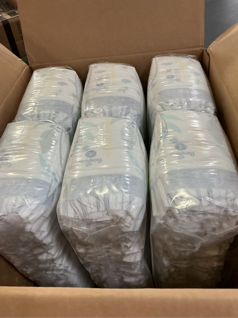 Condition photo showing New/Like New for pampers pure baby diapers, size 1 (8-14 lbs), 198, up to 100% leakproof, premium hypoallergenic soft diapers size 1 198