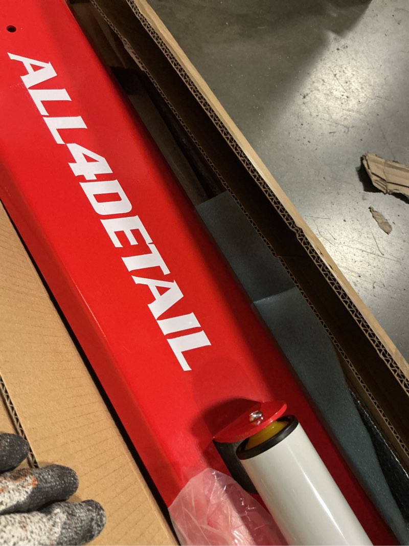Condition photo showing Good Condition for 360° rolling wheel detailing stand, heavy duty wheel cleaning stand for wheel tire rim cleaning ceramic coating, red