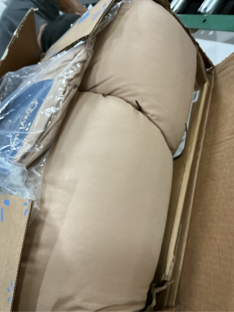 Condition photo showing Good Condition for CozyLux King Size Comforter Set Khaki, 3 Pieces Solid Comforters King Size Breathable Quilted Style Bedding Set, Luxury Soft Bed Set with Down Alternative Comforter (1 Comforter & 2 Pillowcases) Khaki King