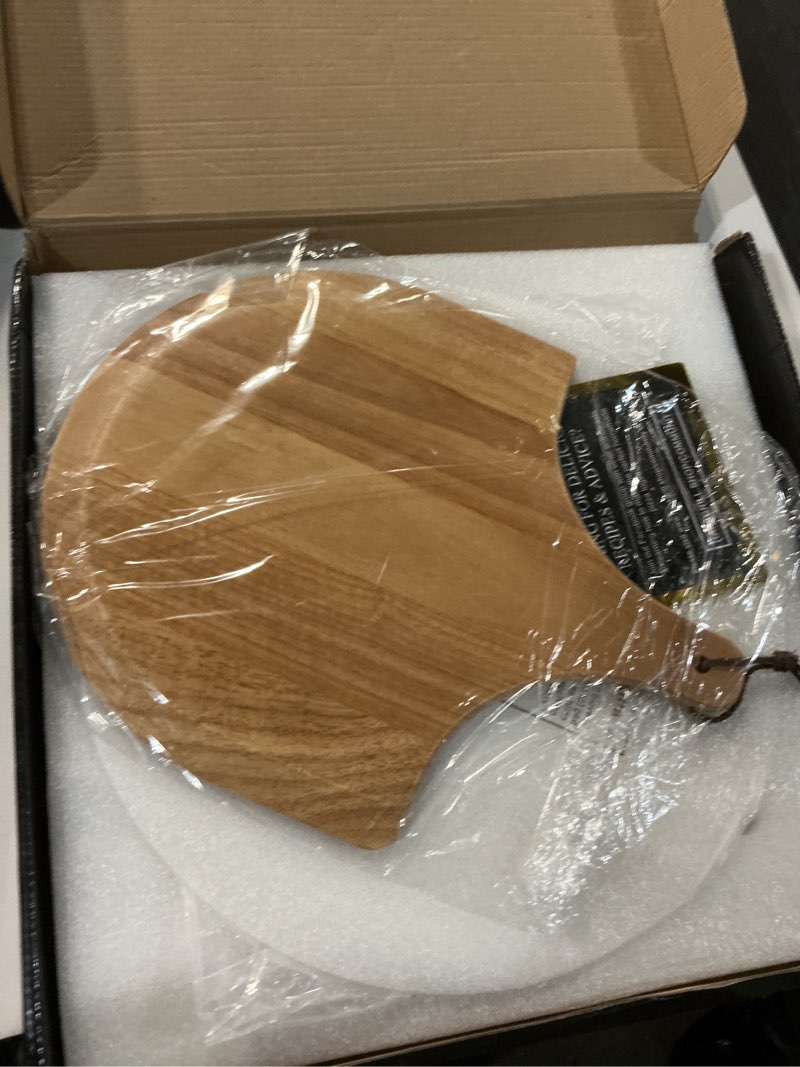Condition photo showing Good Condition for hans grill pizza stone | circular pizza stone for oven baking & bbq grilling with free wooden peel | extra large round 15" inches diameter (38cm) durable cordierite cooking stone.