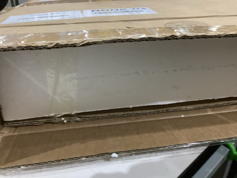 Condition photo showing As Is for 2-Tier 18" Adjustable LED 24W 3000K/4000K/5000K Semi Flush Mount Close to Ceiling Light Fixture Cream Fabric Shade Brushed Nickel Finish for Bedroom,Living Room,Dining Room Hallway 18" Brushed Nickel