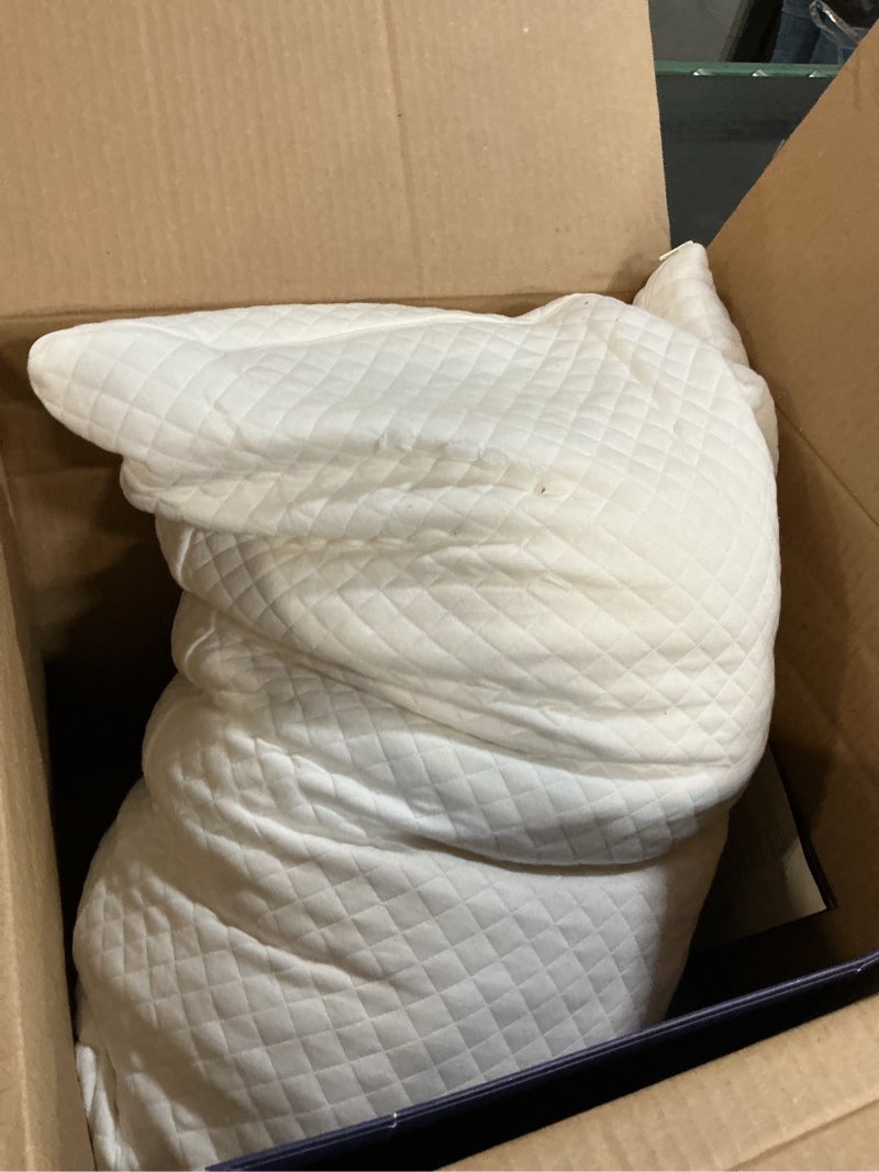 Condition photo showing As Is for DreamyBlue Signature Pillow w/Adjustable Loft • Shredded Memory Foam Fill • Neutral Alignment for Side, Back, and Stomach Sleepers • Washable Bamboo Rayon Cover • CertiPUR-US Certified Foam (Queen) Queen (Pack of 1)