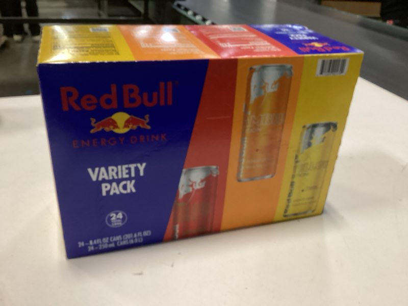 Condition photo showing New/Like New for Red Bull Energy Drink Variety Pack, Red Bull Red, Yellow, and Amber Edition and Energy Drinks, 8.4 Fl Oz, 24 pack Cans Variety 8.4 oz., 24pk, (1x24)