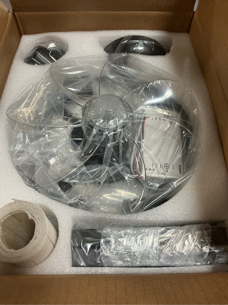 Condition photo showing New/Like New for XYLLIFY Caged Ceiling Fans with Lights, Black Fandelier Ceiling Fan with Light, Boho Chandelier Fan 