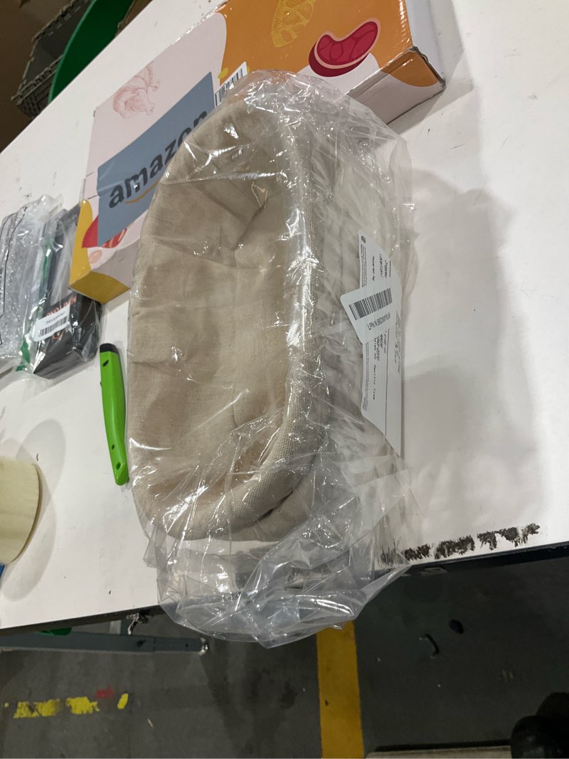 Condition photo showing As Is for Bread Proofing Baskets Set of 2 10 inch Oval Shaped Dough Proofing Bowls w/Liners Perfect for Professional & Home Sourdough Bread Baking