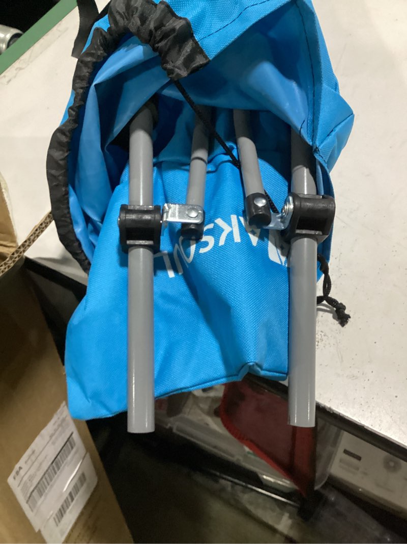 Condition photo showing New/Like New for aksoul folding beach chair for adults: low/high back chairs with carry bag - extra wide seat chair with comfortable pillow & storage pocket (1 pack & 2 pack, blue) high back blue 1 pcs