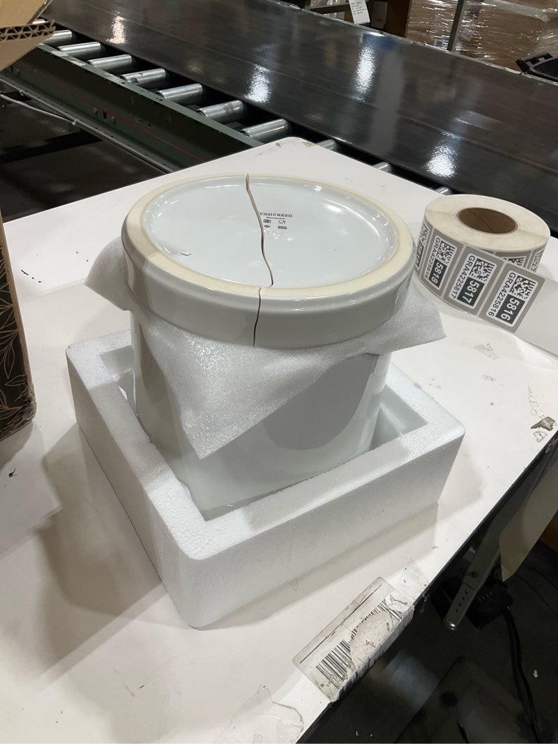 Condition photo showing As Is for vancasso Ceramic Plant Pots, 8.25 Inch Ceramic Pot for Plants, Planters Pots for Indoor Plants with Drainage Holes, Flower Pot for Indoor House Plant, White White 8.25 Inch