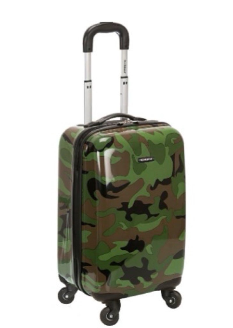 Rockland Safari Hardside Spinner Wheel Luggage, CAMO, Carry-On 20"