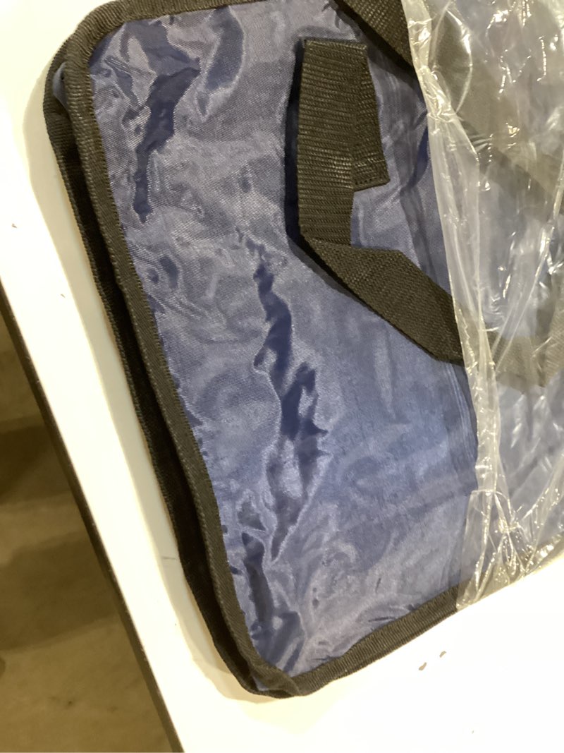Condition photo showing Good Condition for shoe storage case, crafted with durable vinyl, zippers for easy access, home organization – navy blu