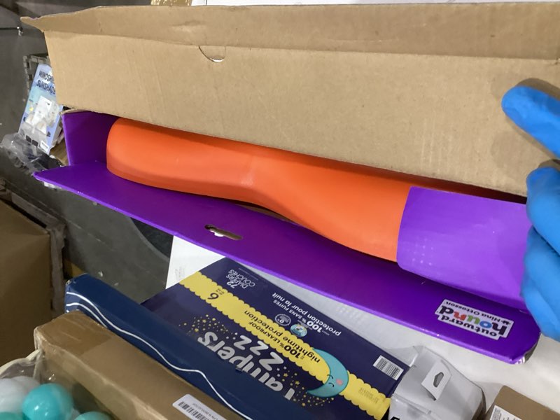 Condition photo showing As Is for Outward Hound Nina Ottosson Challenge Slider Interactive Treat Puzzle Dog Enrichment Toy, Level 3 Advanced, Multicolored Challenge Slider (Orange, Blue)