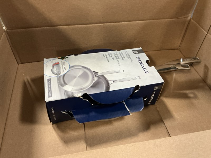 Condition photo showing Good Condition for HENCKELS Clad H3 2-pc Induction Frying Pan Set, 8-inch Fry Pan and 10-inch Fry Pan, Stainless Steel, Durable and Easy to clean, 8-inch & 10-inch
