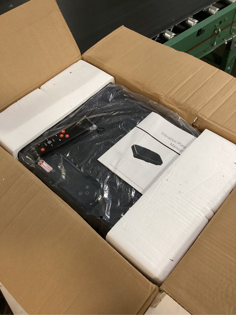 Condition photo showing Good Condition for vibration plate exercise machine, vibrating platform for lymphatic drainage with 200 adjustable speeds, power vibration plate for weight loss & fitness, supports max weight 450 lbs black