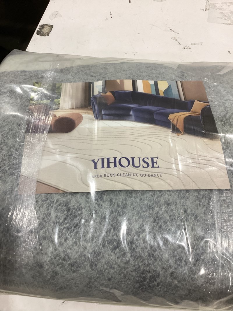 Condition photo showing New/Like New for yihouse area rug washable 6'x9'- rug for living room bedroom large abstract black and white rug non-slip ultra-thin home decor,black curve,6x9ft black curve 6' x 9' (rectangular)