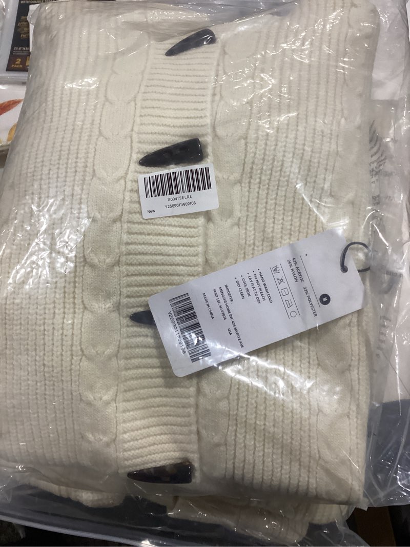 Condition photo showing New/Like New for Women's Fashion Hooded Knit Open Front Sweater Long Sleeve Button Outerwear Coats Dark Gray Small