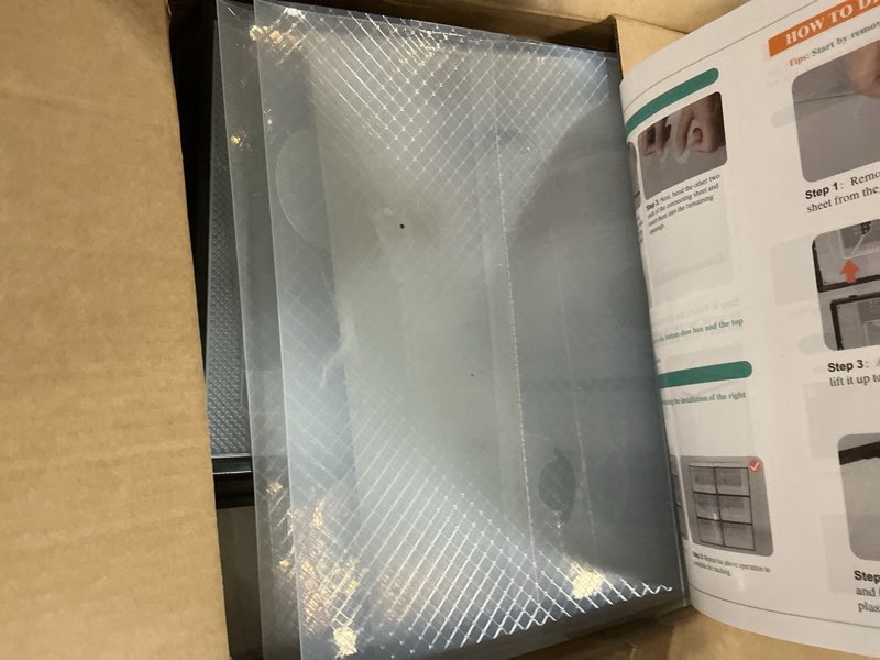 Condition photo showing As Is for x-large shoe storage box, 15 pack clear plastic stackable shoe organizer for closet, interlocking design shoe container bins for sneakers, foldable shoe rack with lids, black black 15 pack