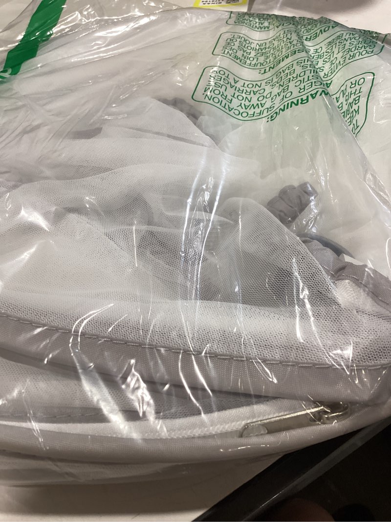Condition photo showing Good Condition for bassinet cover mosquito net for babies to keep insects/bugs/cats out, toddler bassinet/bedside sleeper/crib net with two-way zippers & storage bag, breathable mesh holes, white
