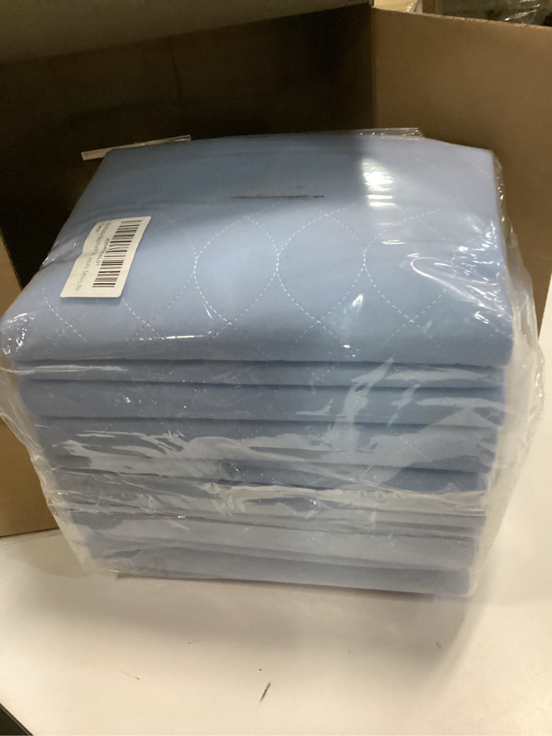 Condition photo showing New/Like New for Washable Bed Pads 36" x 52" - 6 Pack, Blue, Waterproof Bed Pads for Incontinence, Bed Wetting Pads for Bed, Sofa, Floor, Resuable Underpads for Adults, Seniors, Pet Blue 36x52 Inch (Pack of 6)