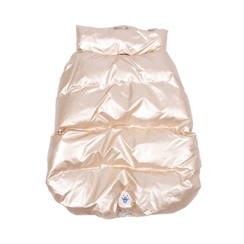 Oodles White Quilted Puffer Bubble Hem Fall Dog Jacket, Large