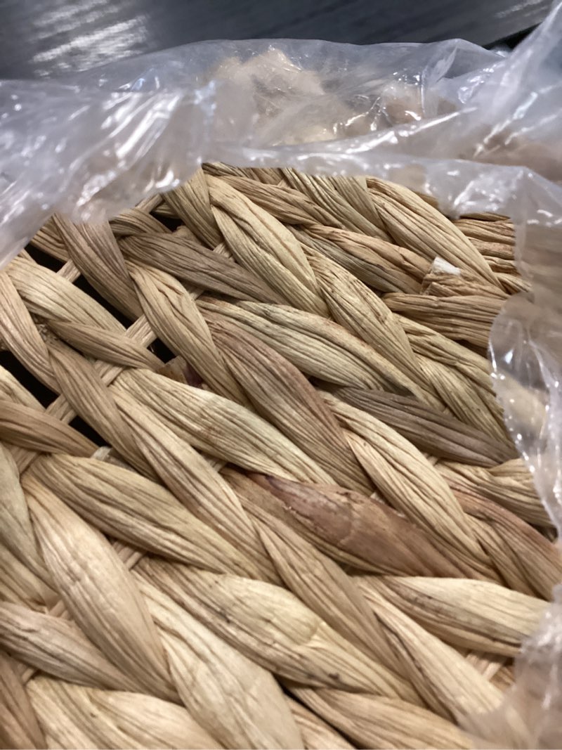 Condition photo showing Good Condition for granny says slim toilet paper holder baskets for 6 mega rolls, bathroom toilet paper storage baskets with lid, wicker natural water hyacinth storage basket with handles for bathroom organizer natural (water hyacinth) 15¾"l x 6½" wx 10¼"h (with lid)