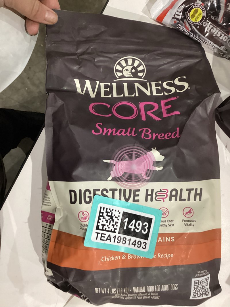 Condition photo showing New/Like New for Wellness CORE Digestive Health Dry Dog Food, Small Breed, Wholesome Grains, Natural, Recipe for Dogs with Sensitive Stomachs, Chicken, (4-Pound Bag)