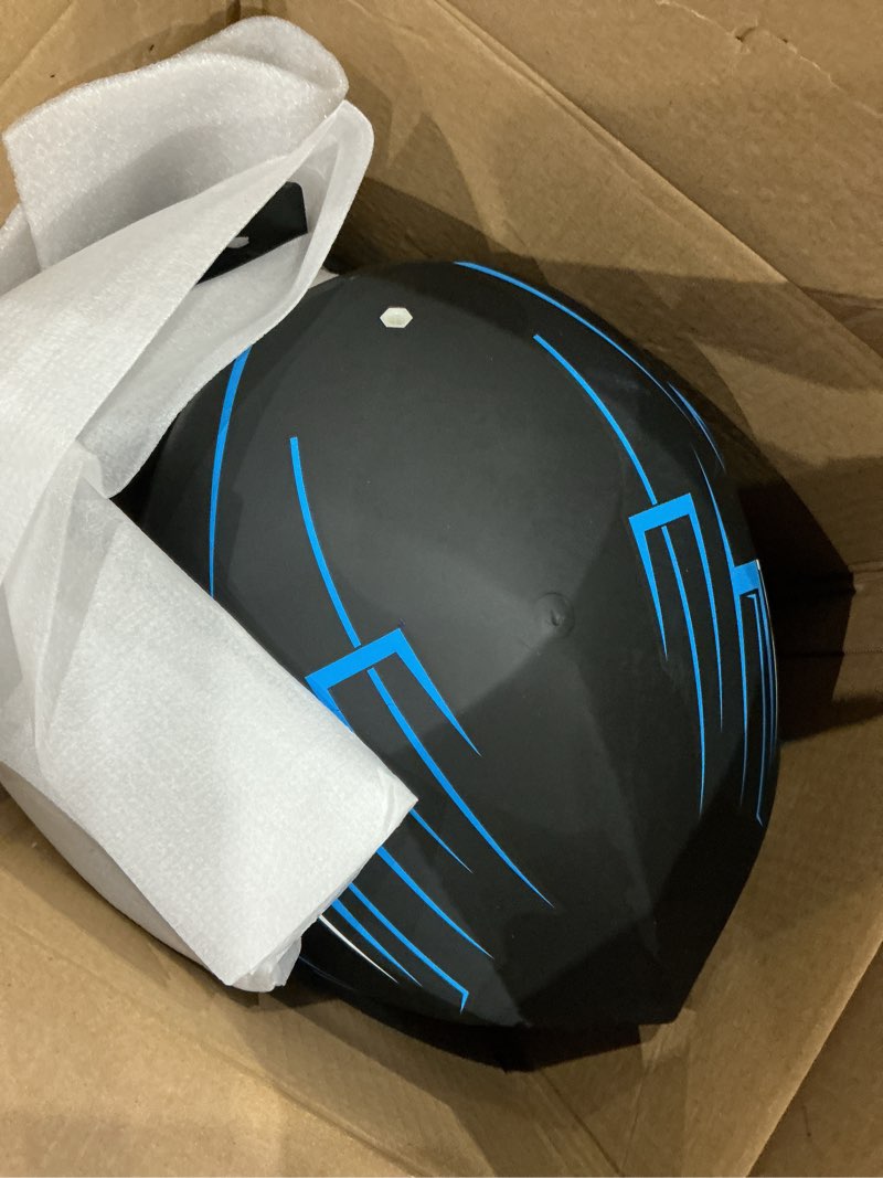 Condition photo showing Good Condition for youth kids motocross helmet motorcycle dirt bike off-road mountain bike bmx mx atv helmet with(gloves goggles mask) 4pcs set - dot approved(blue,s) blue small