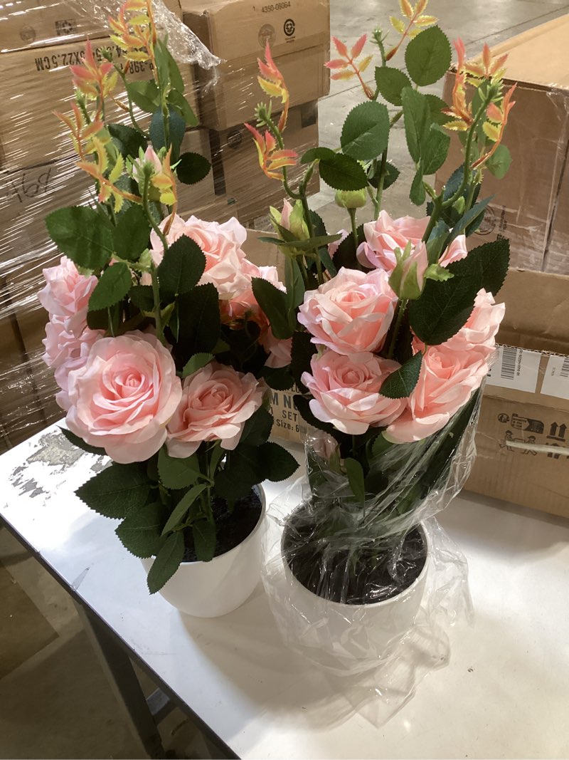 Condition photo showing Good Condition for duovlo 7 branch 21 mini rose heads artificial flowers bouquet wedding home office decor,pack of 2 (2 pcs pink) 2 pcs pink 2