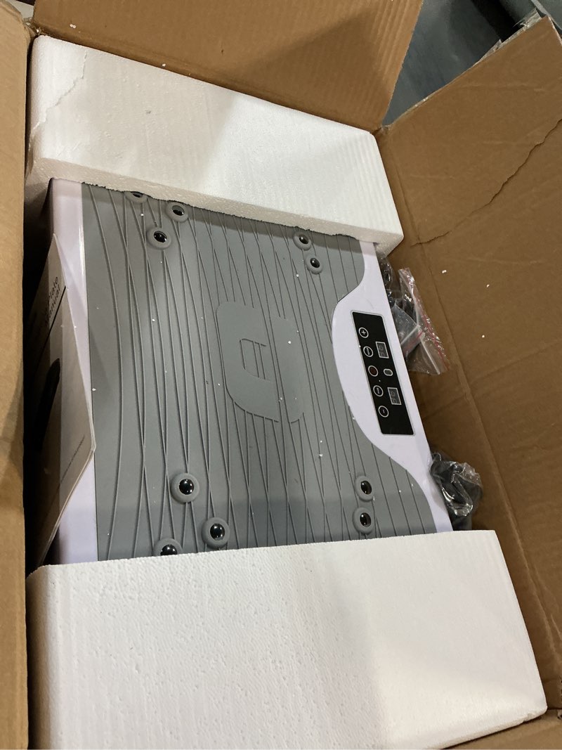 Condition photo showing Good Condition for vibrating board exercise machine, vibrating platform for lymphatic drainage, 120 speeds, upgraded vibrating board for weight loss, full body workout equipment, perfect for home fitness white