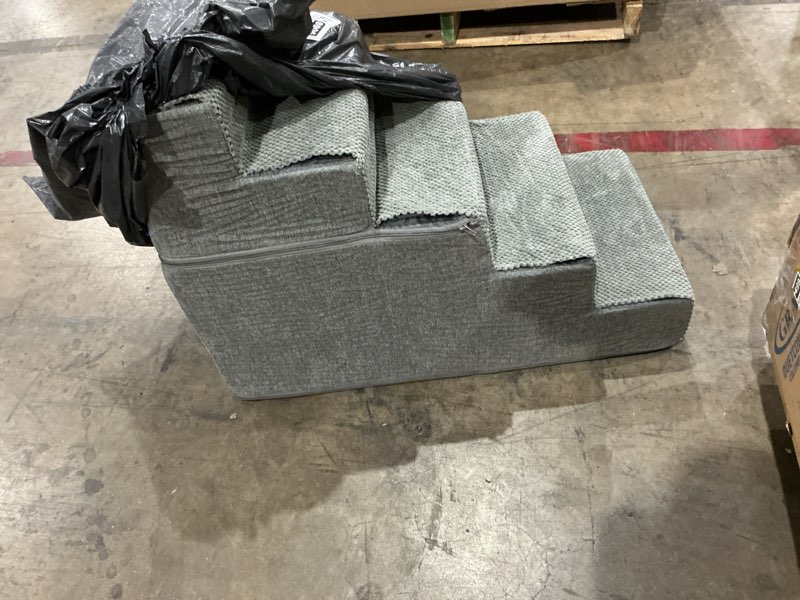 Condition photo showing Good Condition for eheyciga dog stairs for high bed 22.5" h, 5-step dog steps for bed, pet steps for small dogs and cats, non-slip balanced pet ramp indoor, grey grey 5 standard 15.7" x 30" x 22.5"