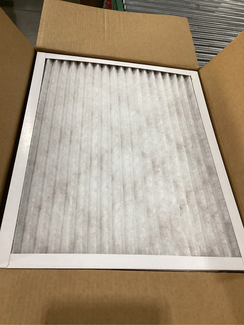 Condition photo showing As Is for amazon basics 20x25x1 air filter 6-pack, merv 8 ac furnace filters, removes dust, electrostatic, allergy control (actual size: 19.75" x 24.75" x 0.75") 20x25x1 merv 8