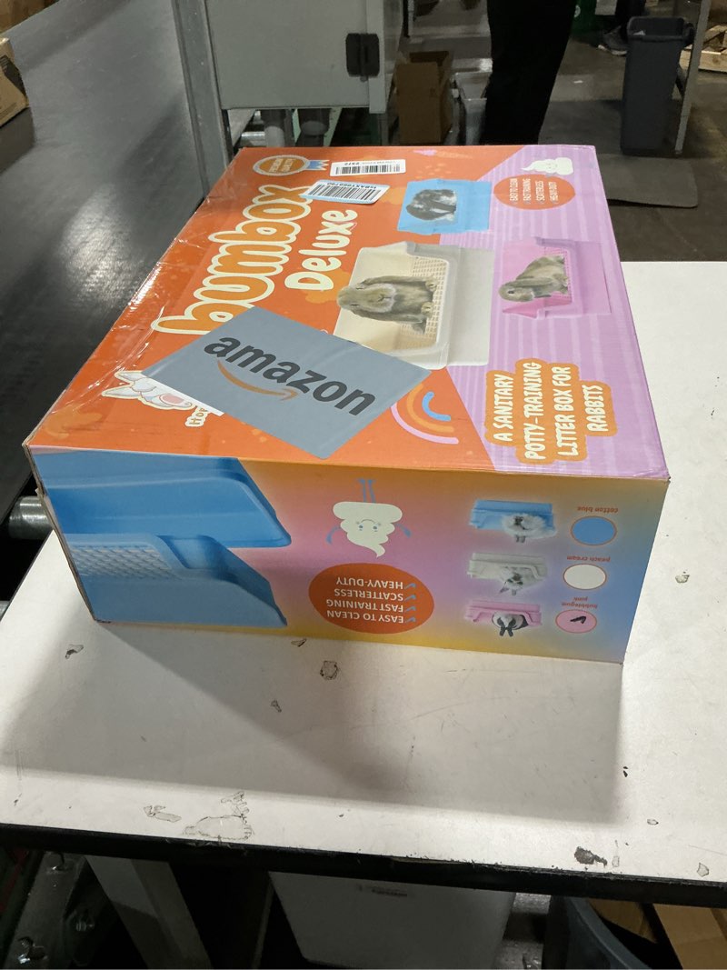 Condition photo showing New/Like New for HoppScotch.bun Bumbox Deluxe Rabbit Litter Box, Extra Large 21.45" Training Cage with Toilet Tray for Small Animals, Pink X-Large Pink