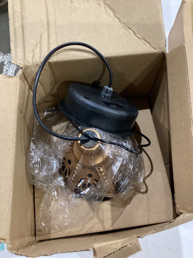 Condition photo showing Good Condition for solar lanterns,outdoor garden decor solar lantern metal moroccan chandelier gardening decorative,outside hanging lights christmas decorations for gazebo patio yard tree ornaments mother’s day gifts gold