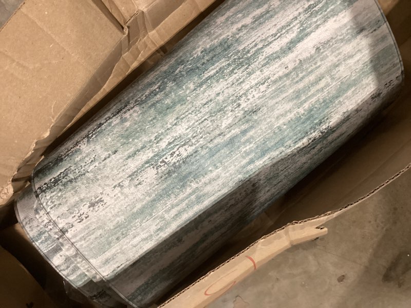 Condition photo showing Good Condition for kimode anti fatigue kitchen mats for floor 20"x47"+20"x32", cushioned abstract kitchen rugs sets of 2, padded kitchen floor mats, comfort standing mats for laundry office sink desk green 20" x 47"+20" x 32"--0.47 inches green/multi