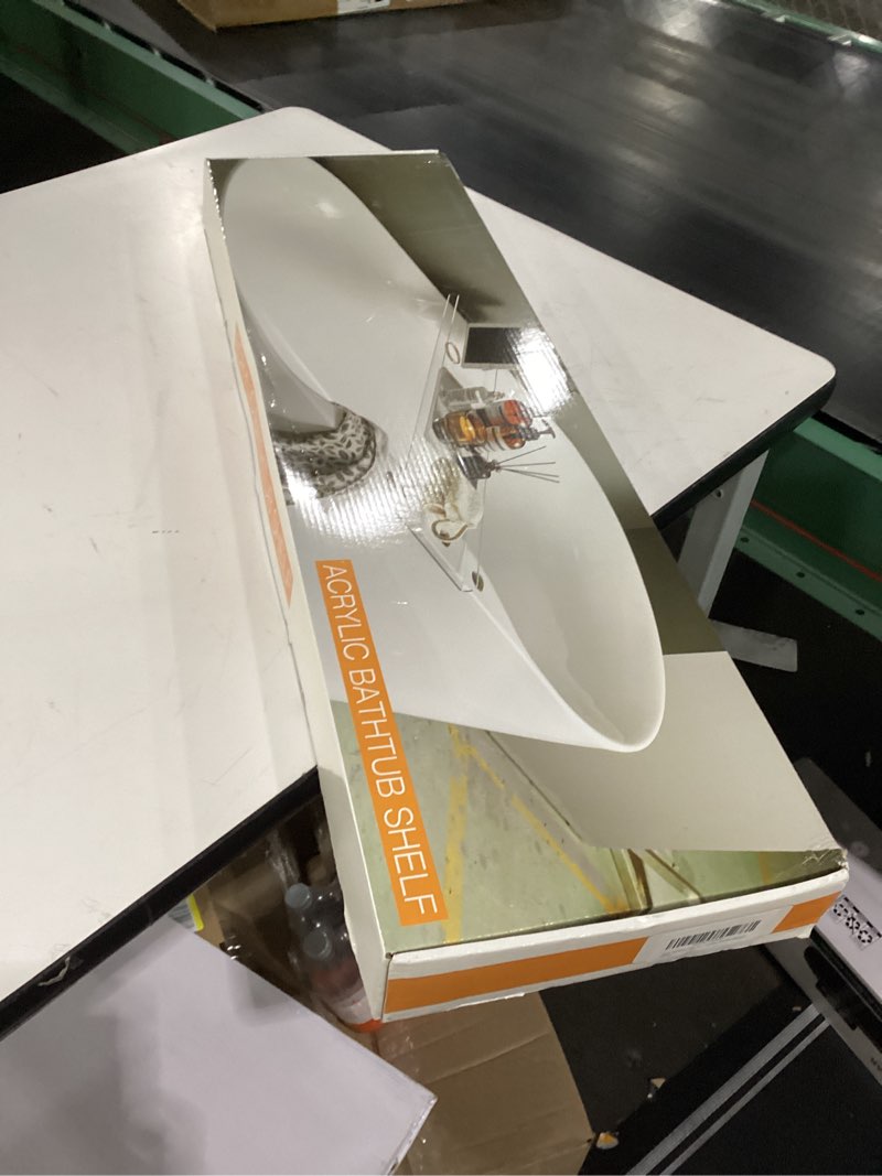 Condition photo showing New/Like New for Acrylic bathtub shelf 