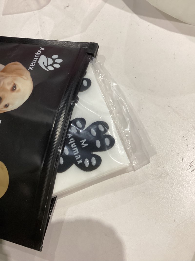 Condition photo showing New/Like New for dog anti slip paw grips traction pads,dog feet stickers with stronger self-adhesive paw pad provide traction for senior, injured dogs,12 sets (48 pcs) m black black m-1.7*1.5 inch(l*w)