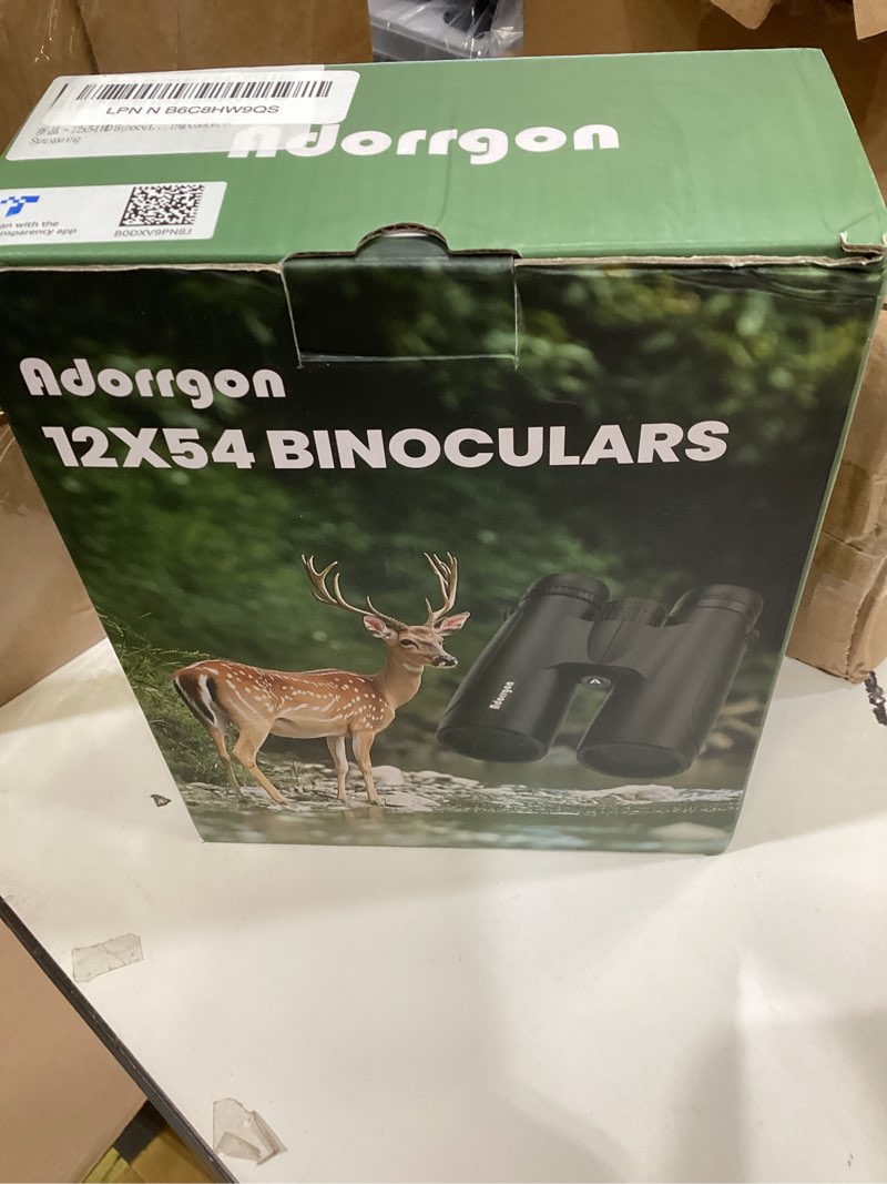 Condition photo showing New/Like New for 12x54 HD Binoculars for Adults High Powered - Large View BAK4 Prism Binoculars with Clear Low Light Vision - Lightweight Waterproof Binocular for Bird Watching Cruise Travel Hiking Concert Stargazing